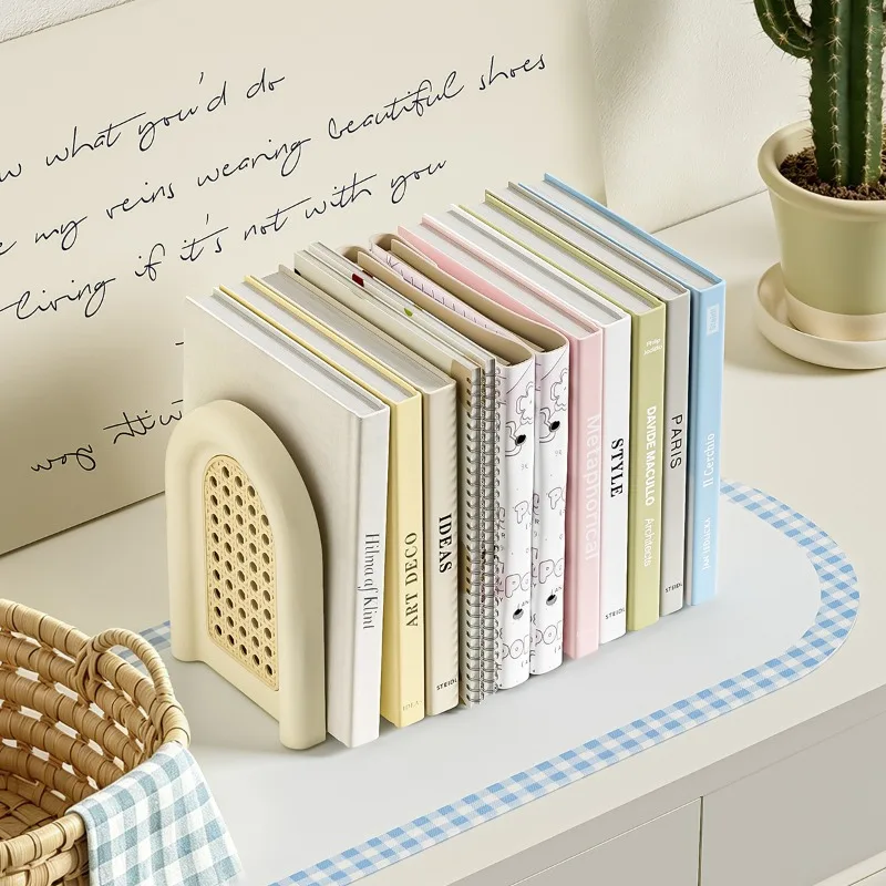 2Pcs Bookends Book Supports Desktop Book Divider Stands Fixed Book Organizer Partition for Students Dormitory Study Desk Book