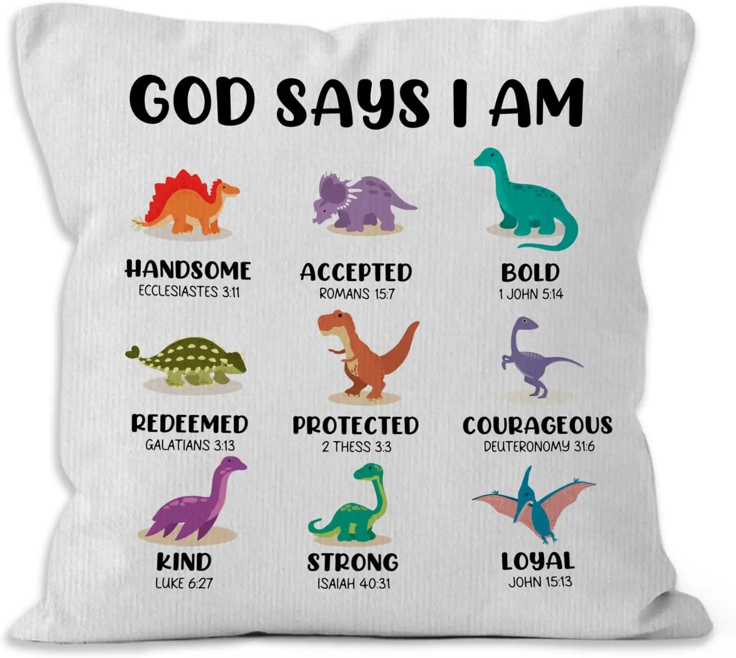 God Says I Am Biblical Scripture Quote Pillowcase Christian Throw Cushion Cover Religious Gift 45x45cm Decor