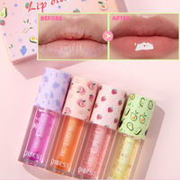 Fruit Flavors Lip Oil Set Hydrating Moisturising Clear Lipgloss Water Gloss Lip Pomade Lasting Lip Protector Plump Lips Makeup