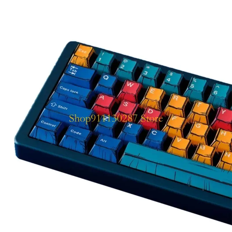 

J1HC 78 шт. индивидуальные сублимационные колпачки для клавиш с оригинальным профилем, палитра смешанных огней, колпачки для с