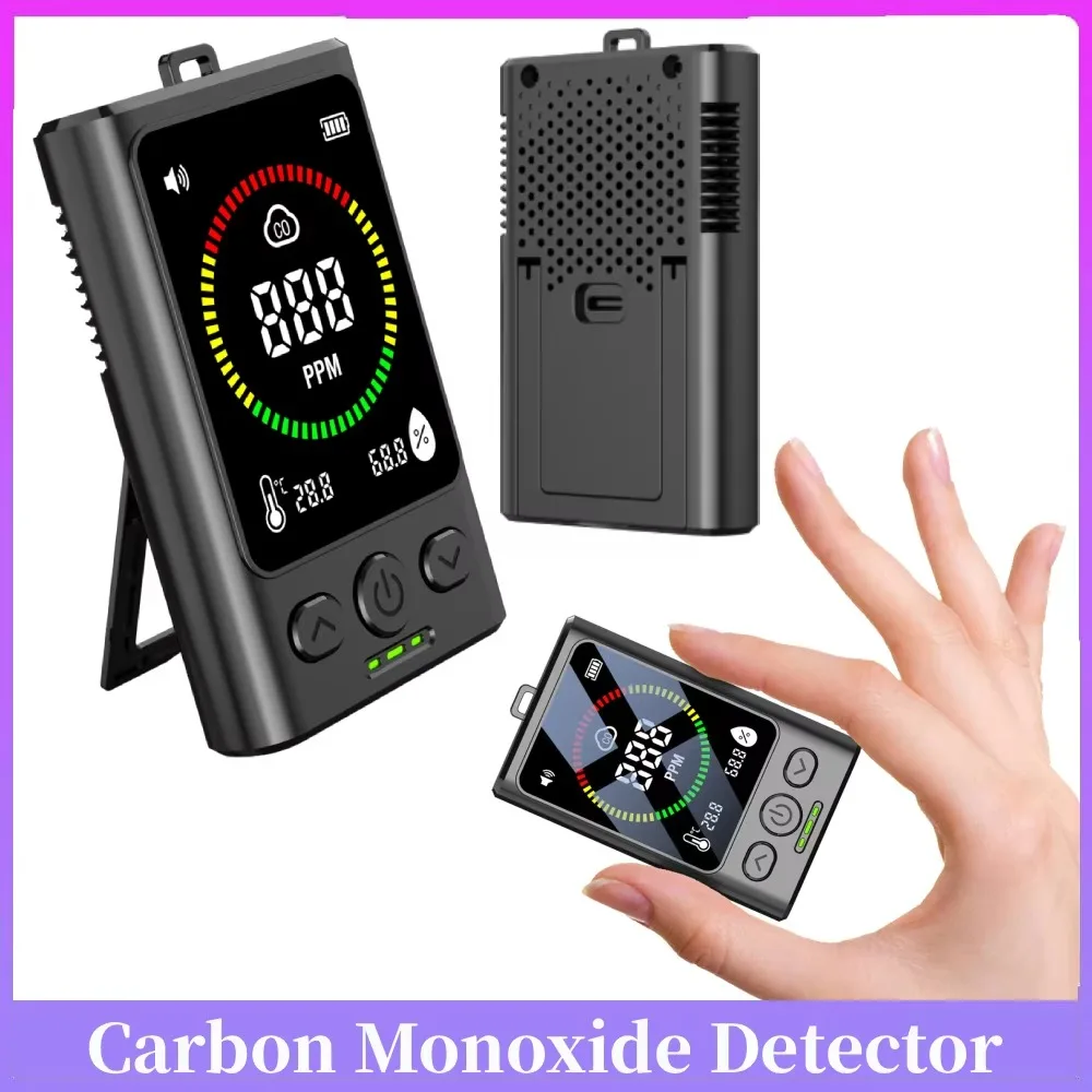 

3-in-1 Carbon Monoxide Detector Rechargeable CO Detector with LCD Display CO Alarm Detector for Home Travel Hotel Indoor