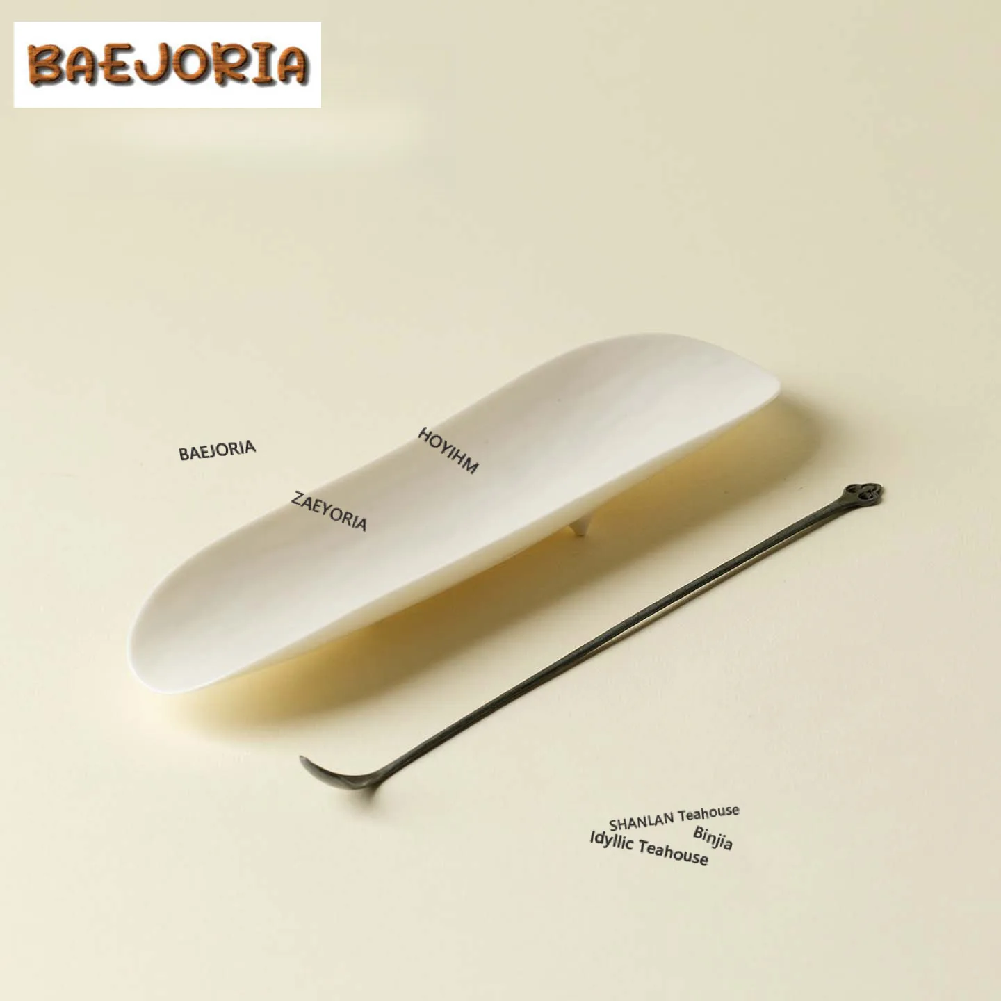 Plain White Tripodia Tea Scoop Traditional Chahe Shovel Appreciation Ladle Dahongpao Chinese Tea Set Accessories Decoration Gift
