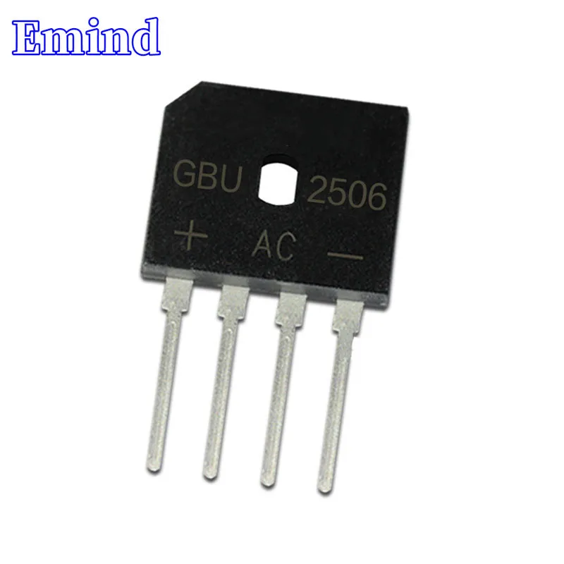 20/50/100/200/500Pcs GBU2506 Bridge Rectifier GBU25J Bridge Stack 25A/600V GBU Footprint Flat Bridge Cutable Feet