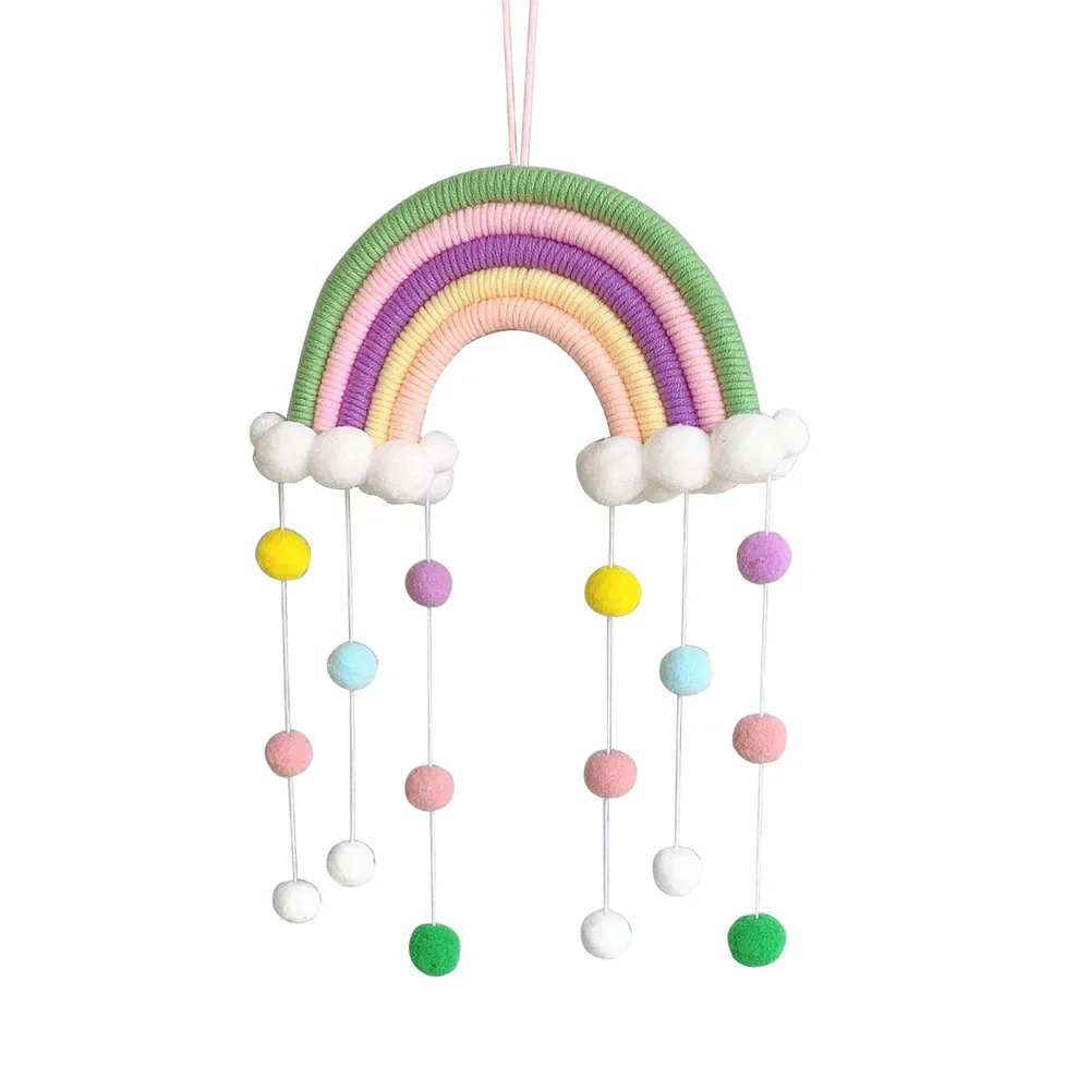 Nouveau bricolage corde arc-en-ciel tenture murale décoration tissée à la main arc-en-ciel décoration nordique ornement bébé chambre accessoires salon