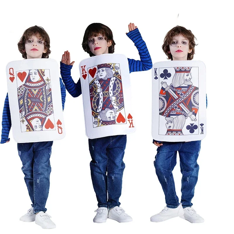 Poker kid playing cards King Queen tustimes cosplay funny girlfriend's BOY'S clothes fancy dress CHILDREN'S holiday