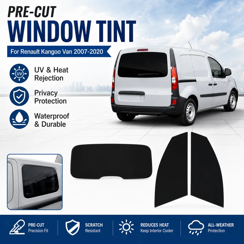 Premium Pre-Cut Window Tint For Renault Kangoo Van 2007-2020 Front & Rear Windows UV Heat Rejection Waterproof Durable