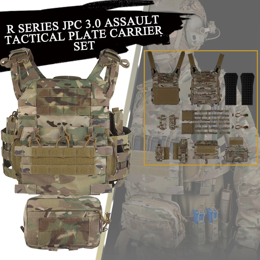 

R Series JPC 3.0 Assault Tactical Plate Carrier Set Adjustable Quick Release Lightweight Airsoft Vests Hunting Shooting Equip