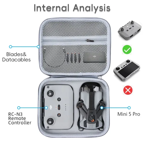 Imagen 2 del producto Nueva maleta de transporte, bolsa protectora, Maleta impermeable para Dron DJI Mini 5 Pro, accesorios de batería remota