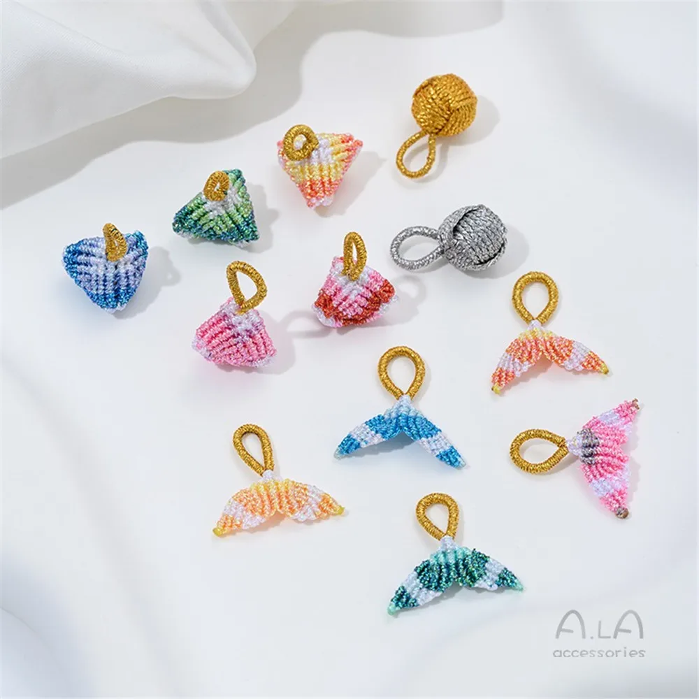 Dragon Boat Festival Zongzi Multicolor Rope Handwoven Bracelet DIY Accessories Fishtail Pendant