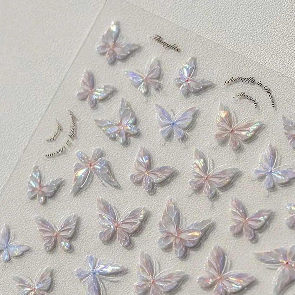 1 PCs Shell Polarized Three-dimensional Relief Butterfly Nail Sticker