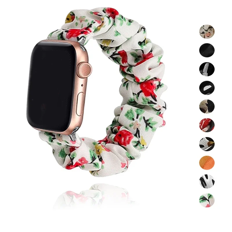 Scrunchie Strap for Apple watch band 44mm 40mm 46mm 42mm 45mm 41mm 49mm ultra Loop bracelet for iWatch series 10 9 8 7 6 SE 5 4