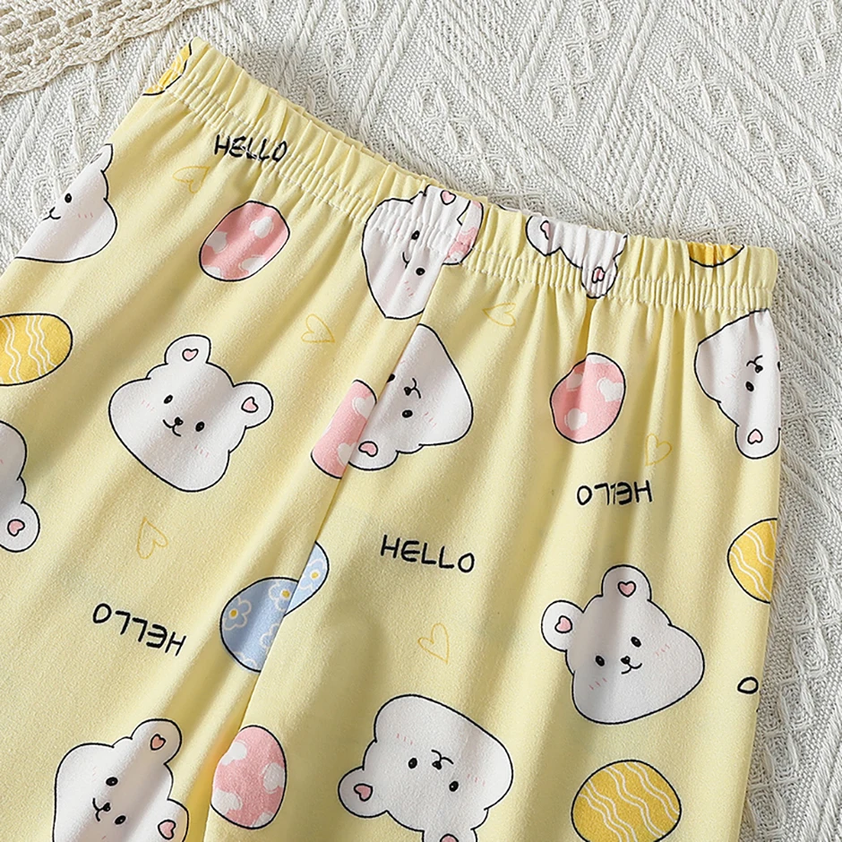 2-teiliges Four Seasons Kinder-Set mit Vollprint-Motiv für Mädchen, süße langärmelige Hose, Schlafanzug, bequemes Rundhals-T-Shirt – Detail 18
