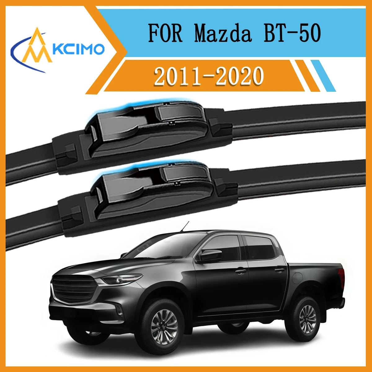 

Wiper Blade Set For Mazda BT-50 UP/UR 2011-2020 Direct Replacement Easy Clip-On Installation Clear in Rain/Snow Front Windshield