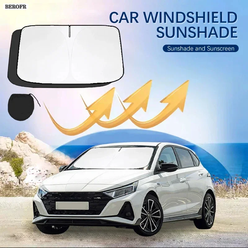 Car Windshield Sun Shade Covers Front Window Sunscreen UV Parasol For Hyundai i20 Accent N Line IONIQ 5 Summer Car Accessories