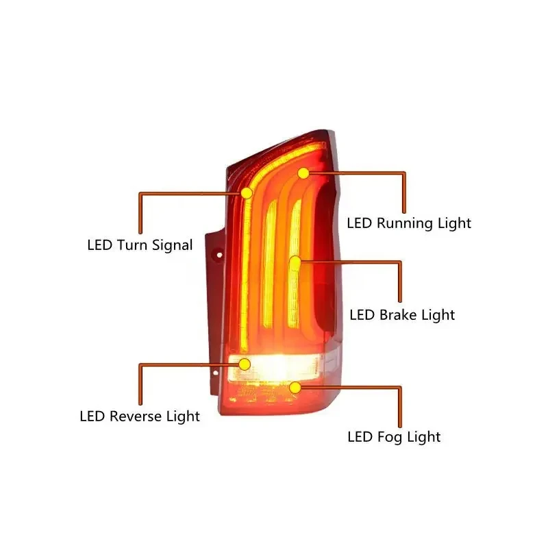 Motion Car Rear Lamp For   V-Class Vito V260 V250 W447 Metris 2016-2023 Led Taillights Back Tail Lamp Assembly