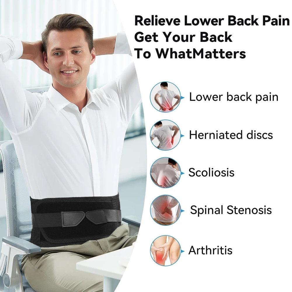 

1 шт. бандаж для боли в пояснице — немедленное облегчение ишиаса, грыжи межпозвоночного диска, сколиоза — дышащий для мужчин и женщин