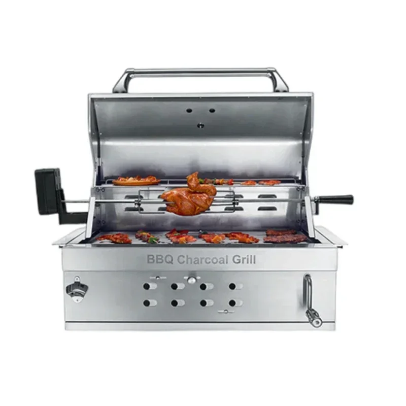 SKJ-7019Q BBQ 750*440 มม.สแตนเลส Courtyard Built-in Grills กลางแจ้งเตาถ่านบ้านเตาย่างถ่าน BBQ