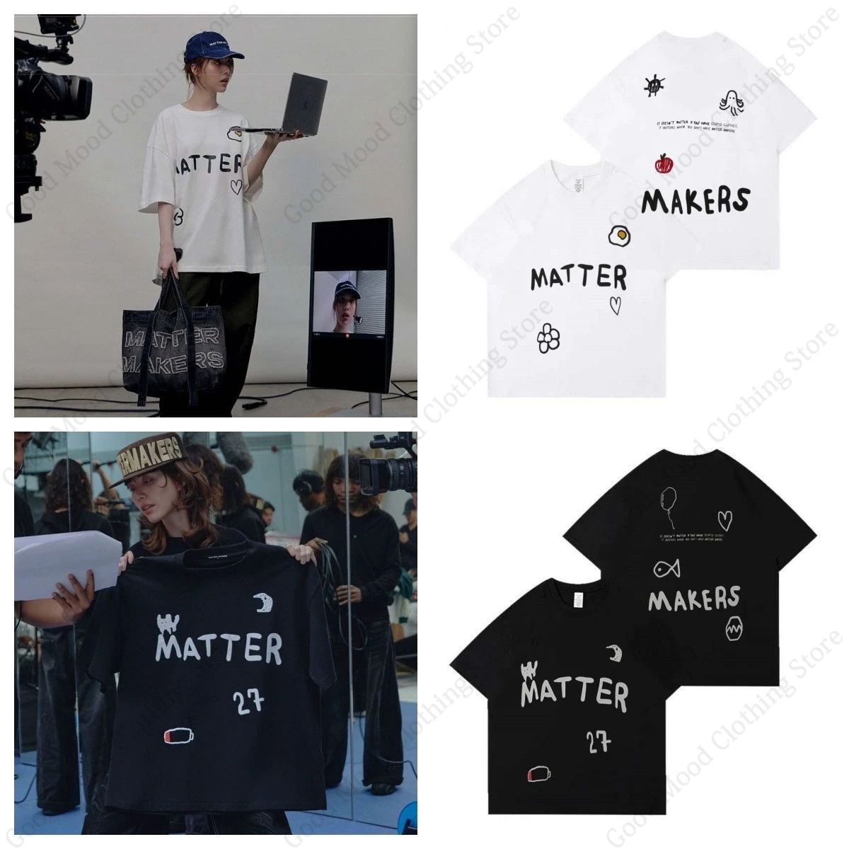 LingOrm Same Print T‑Shirt Orm Kornnaphat LingLing Short Sleeve Tee HAVE A GOOD NIGHT T-SHIRT Women Men Summer Cotton T Shirt