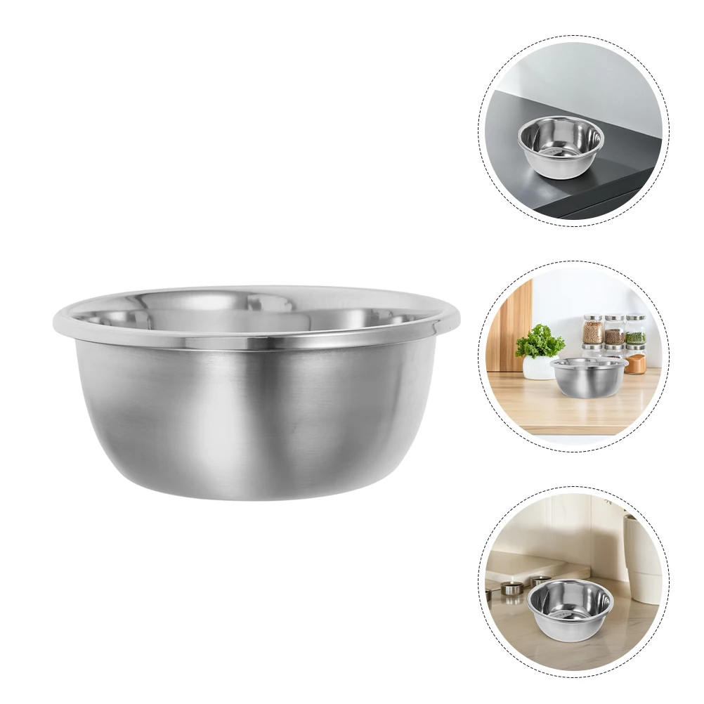 

Stainless Steel Bowl Big Mixing Kitchen Food Storage Large Metal Fruit Vintage Serving Salad Laundry Dishwashing Space Saving