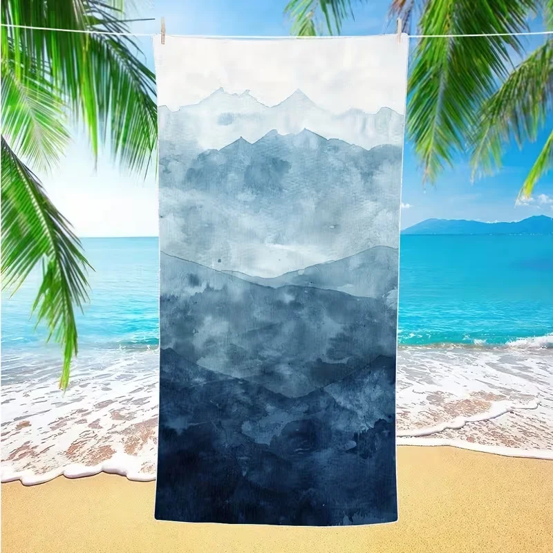 Ink Landscape Beach Towel Quick Drying Ultra-fine Fiber Swimming Towel Towel Asummer Outdoor Sports Travel Beach and Pool Use