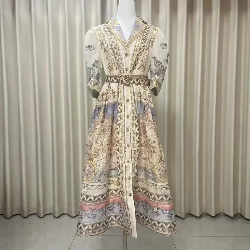 

Women's Dress Floral Linen Elegant Long Dresses Casual Vacation Beach Party Dresses Woman Clothing Summer Skirts for Women 2025