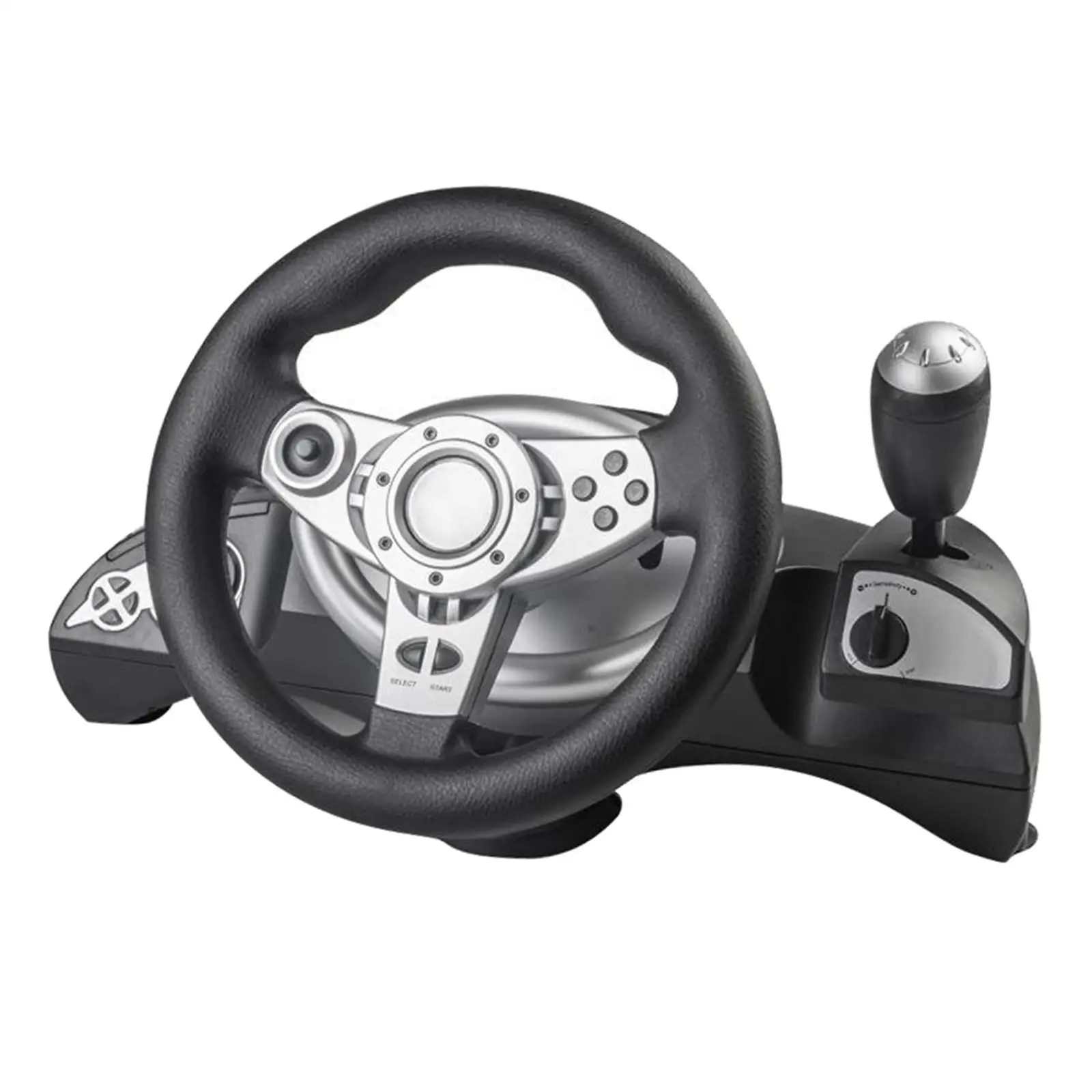 Racing Game Steering Wheel with Vibration Feedback and Spring Pedals for PC PS4 PS3 Simulation Play