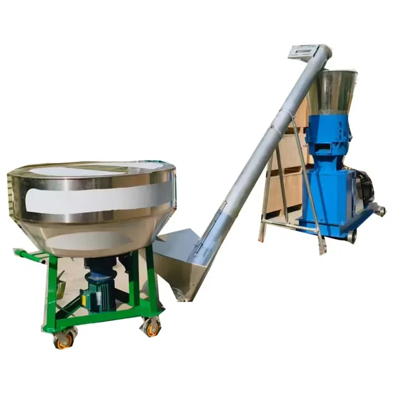The Fully Automatic Animal Feed Pellet Production Line Includes Mixer a Feeding Machine and a Pellet Machine