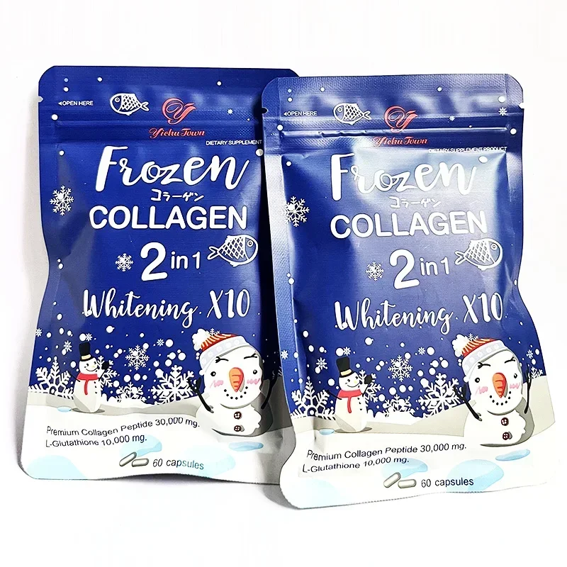 

2Pc Frozen Collagen Peptide 2in1 Capsule Collagen Care Wrinkles Eliminate Acne Pits skin whitening