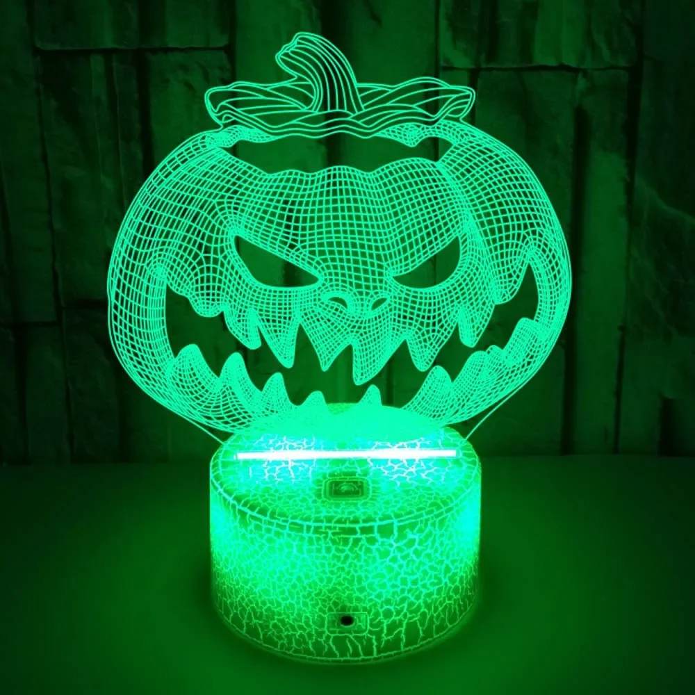 Nighdn-Lâmpada de abóbora acrílica, LED Night Light, Halloween Home, Decoração do quarto, 7 cores diferentes, Nightlight Gifts for Kids Room