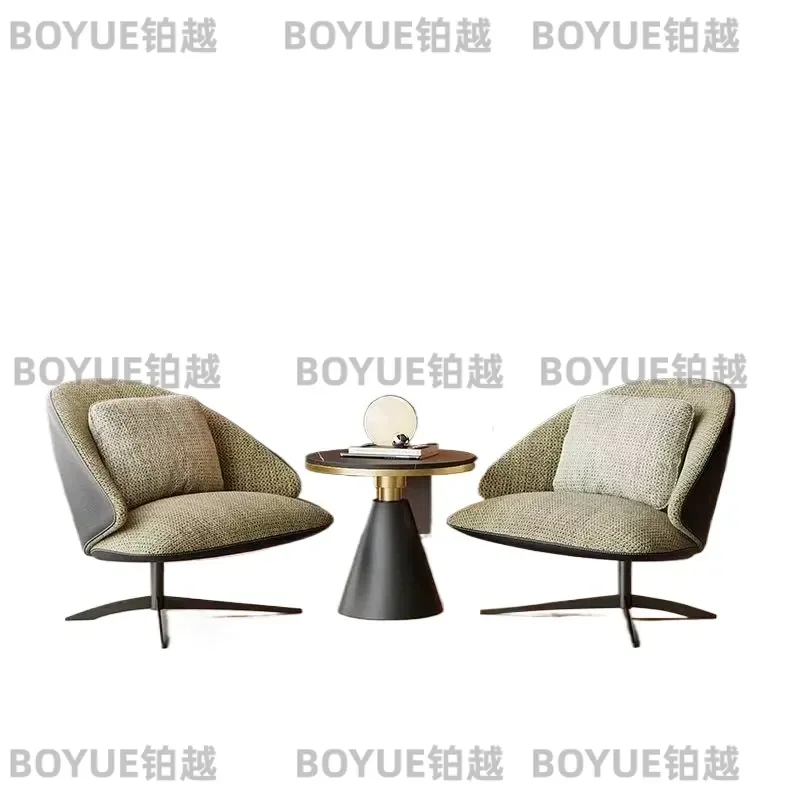 Italian Minimalist Reception Sofa Set Modern Lounge Chair and Table Combo for Hotel Office Tea House Business Negotiation
