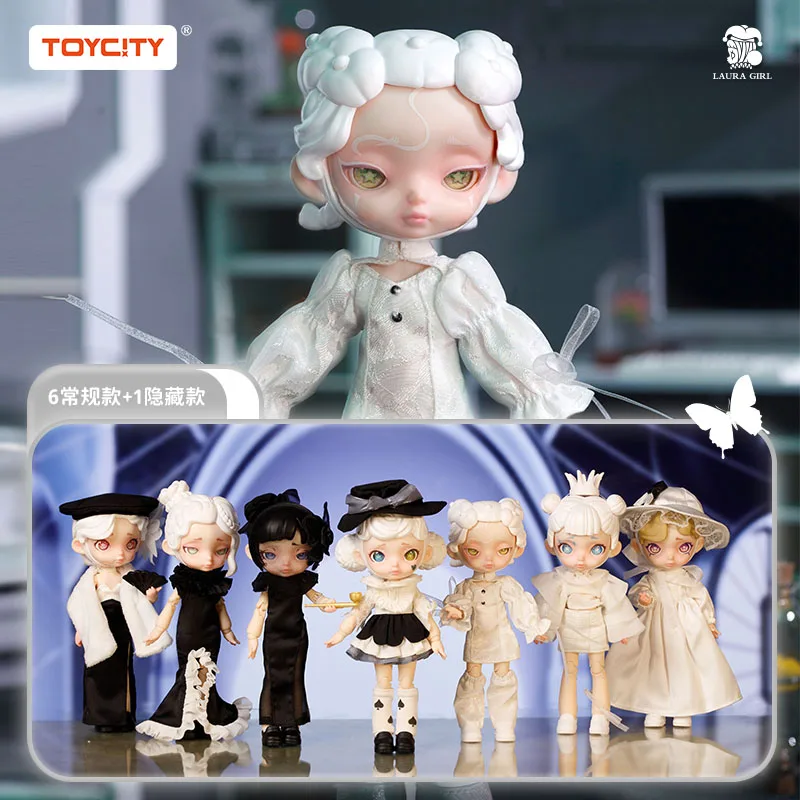 Genuine Laura Black And White Spectrum Series Ob11 1/12 Bjd Cute Action Figure Toys Kawaii Anime Figures Dolls Toy Gift