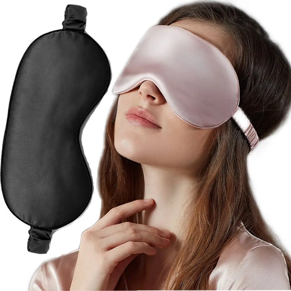 Portable Soft Women Eye Patch Bandage Silk Sleeping Smooth Health Care Sleep Eye Mask Night Eyeshade Blindfold Eye Cover