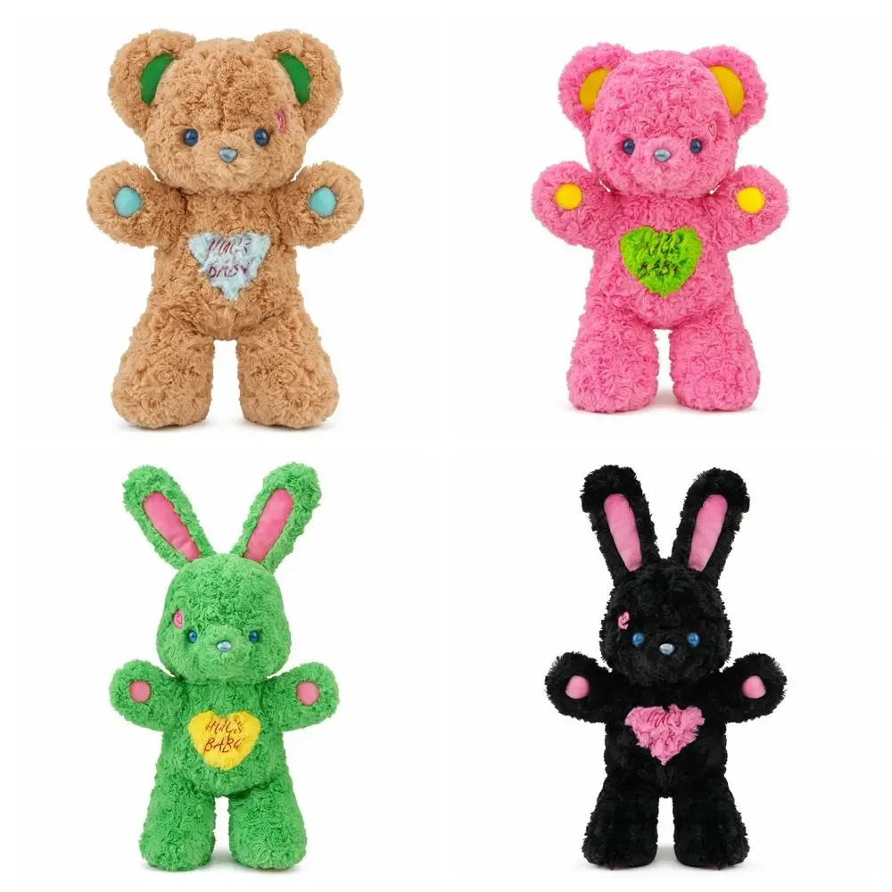 Kawaii encaracolado abraço bebê urso brinquedos de pelúcia rouge loveheart abraço bebê coelho boneca 30/40cm bonito animais de pelúcia brinquedo meninas