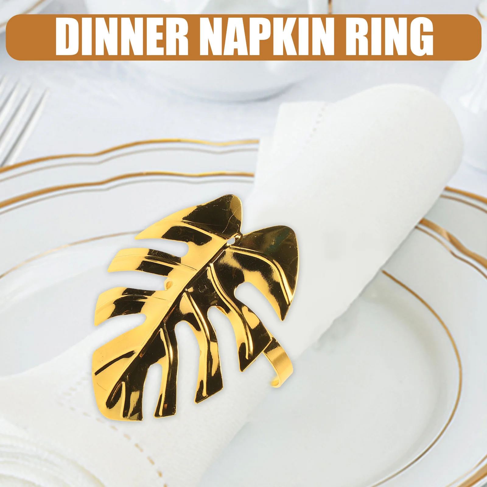 

6 Pcs Napkin Ring Holder Hawaii Rings Round for Party Golden Dinner Creative Banquet