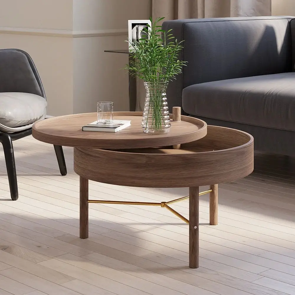Wohnzimmer Möbel Runder Holz Moderner Beistell Tisch Couch Tisch