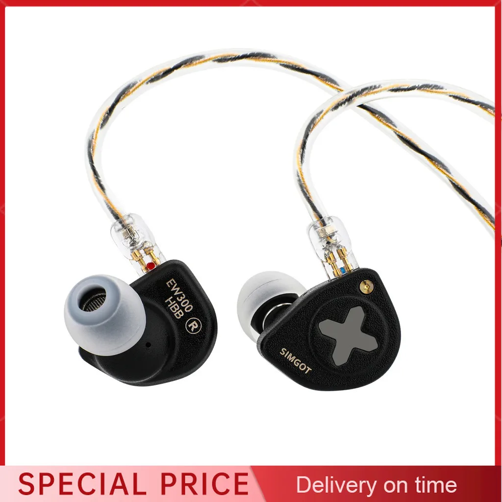 

SIMGOT HBB EW300 1DD+1Planar+1PZT Hybrid Driver In Ear Monitor Wired Earbuds with Silver-Plated OFC IEM Cable