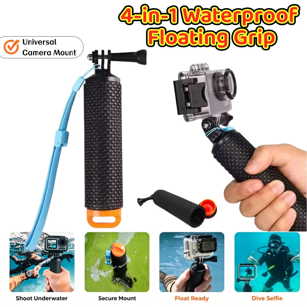 Anti-lost Floating Buoyancy Hand Grip Waterproof Underwater Camera Handle for GoPro Hero Series DJI OSMO Action 6 Insta360