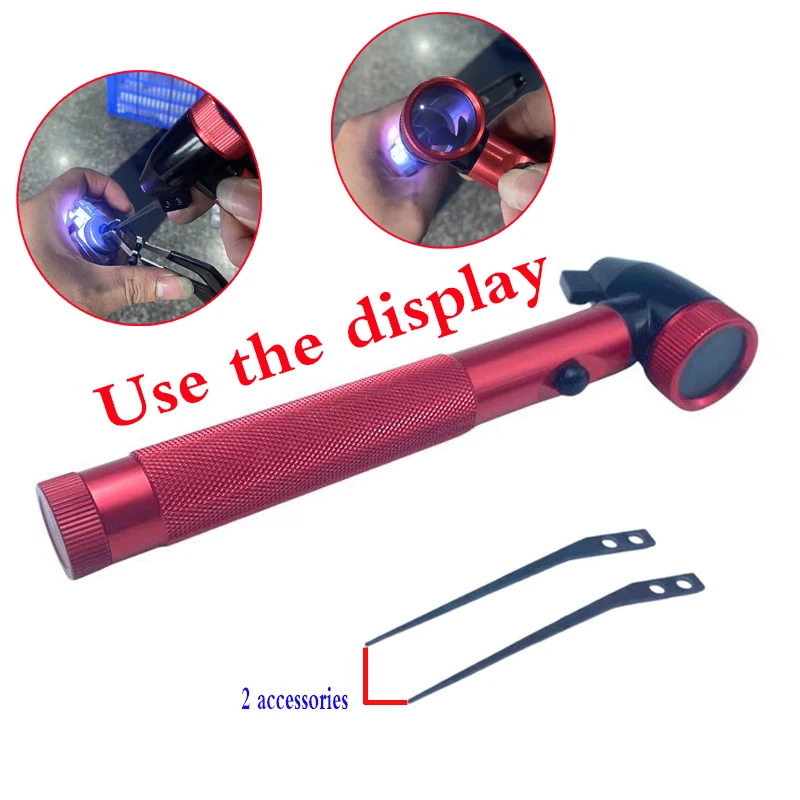 

New Arrival Locksmith Tool Hawkeye Dial Needle Red With 2PCS Straight Needle With Lamp Magnifying Glass