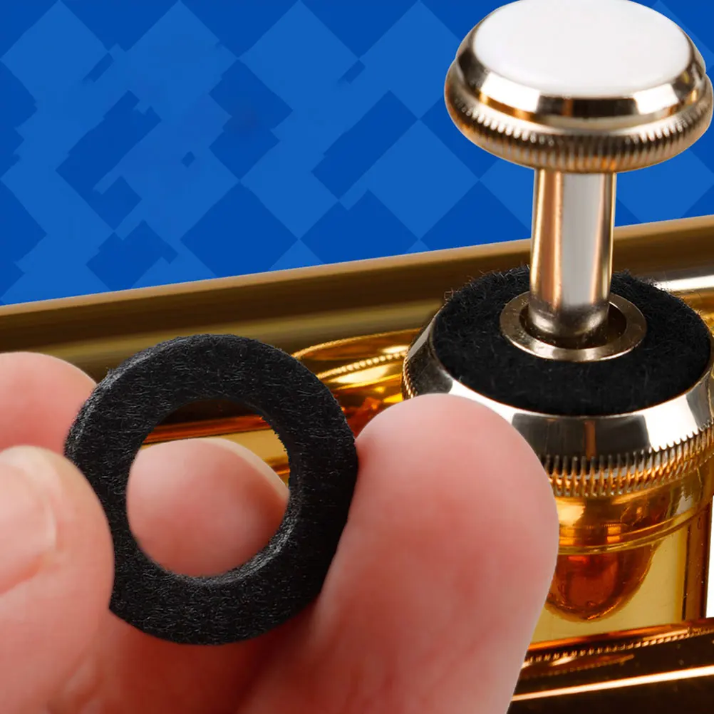 

20 Pcs Trumpet Key Valves Caps Accessories Replacement Parts Black Felt Keypad Small Simple Durable Long Life Wind Instrument