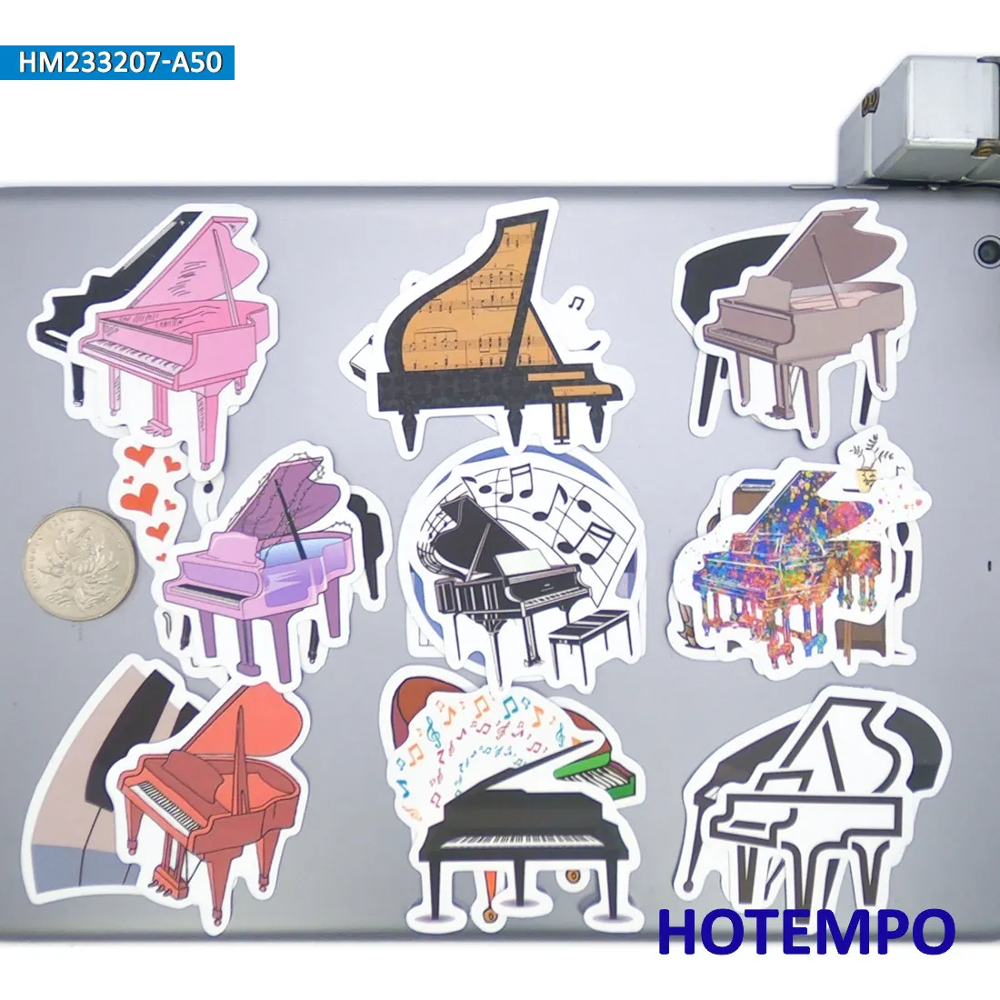 20/30/50PCS Piano Stickers Classic Musical Instrument Funny Graffiti for Laptop Scrapbook Journal Luggage Car Phone Sticker Toys