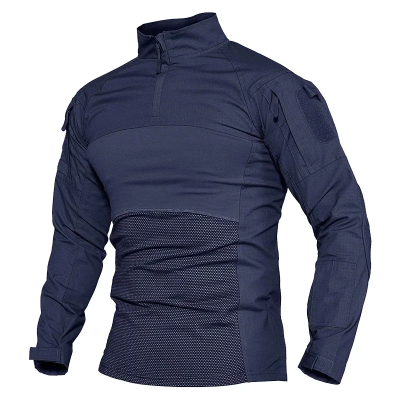 Camiseta táctica hombre camuflaje woodland manga larga outdoor caza - imagen 4
