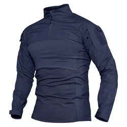 New Men's Outdoor Tactical  T-Shirts US Camouflage Long Sleeve Hunting Climbing Shirt Male Breathable Sport Clothes