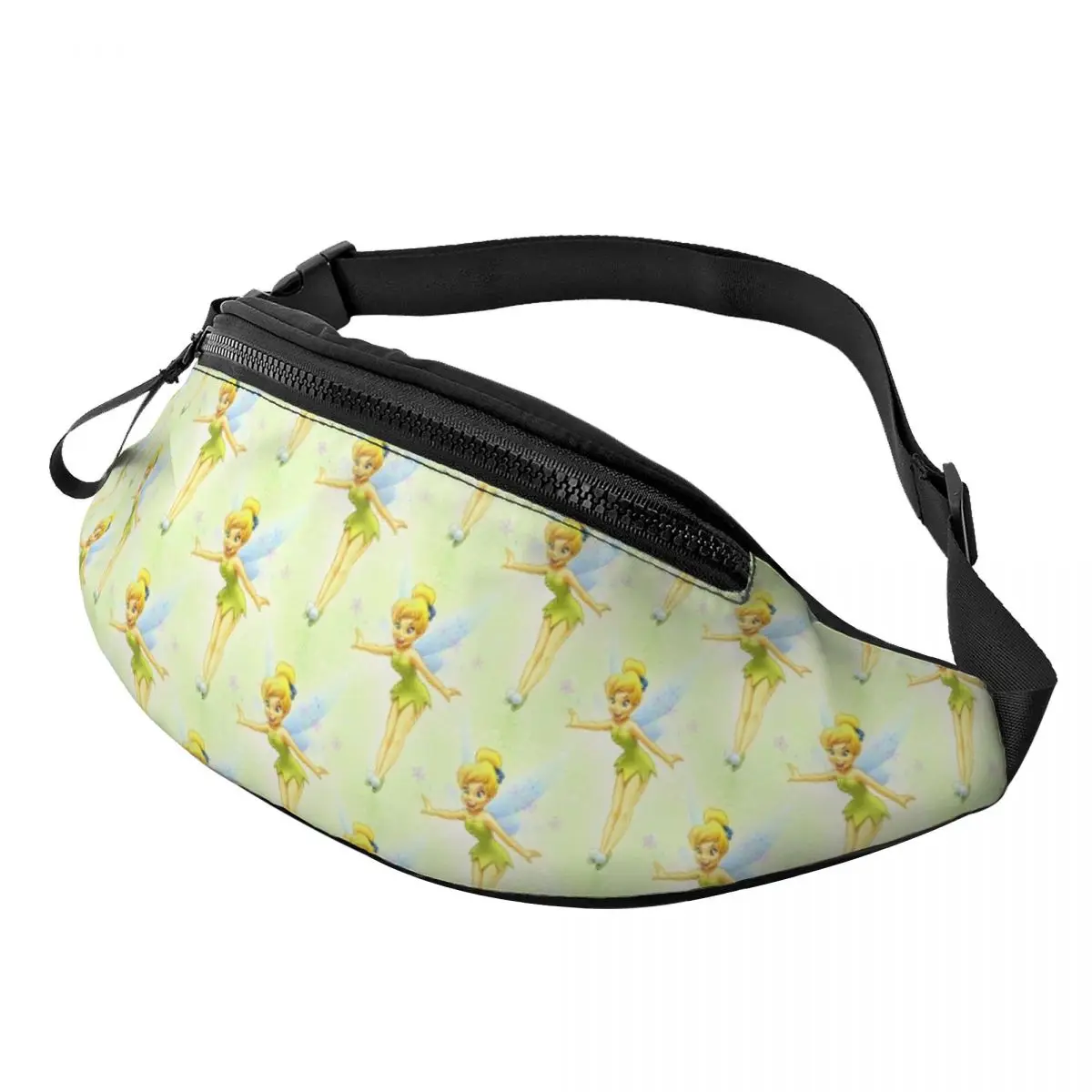 Custom Anime Tinker Bell Fanny Pack for Women Men Fashion Crossbody Waist Bag Cycling Camping Phone Money Pouch