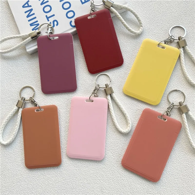 

Women Men Badge Child Bus Card Cover Case Card Holder Bags Business Credit Card Holders Bank ID Holders with Keyring 1PC