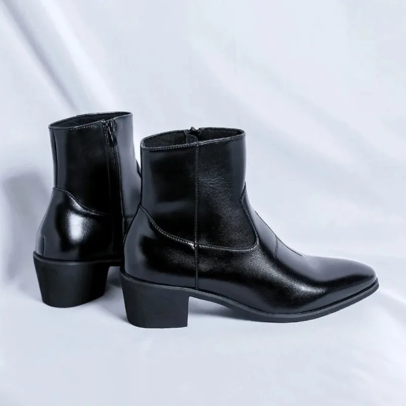 عالية الجودة الجلود حذاء من الجلد للرجل الكلاسيكية الرجعية رجالي تشيلسي الأحذية بدعة الأعمال الرسمية عادية عالية الجودة أحذية رجالية بوتاس #5