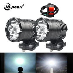 NLpearl 60W Motorcycle LED Headlight Spotlight Universal Moto Spotlight Additional LED Auxiliary Faro LED Moto Assemblie Lamp