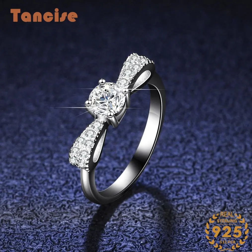 

Tancise Classic 925 Sterling 0.5 Carat Moissanite Ring for Women Ladies Jewelry Wedding Promise Party Gift