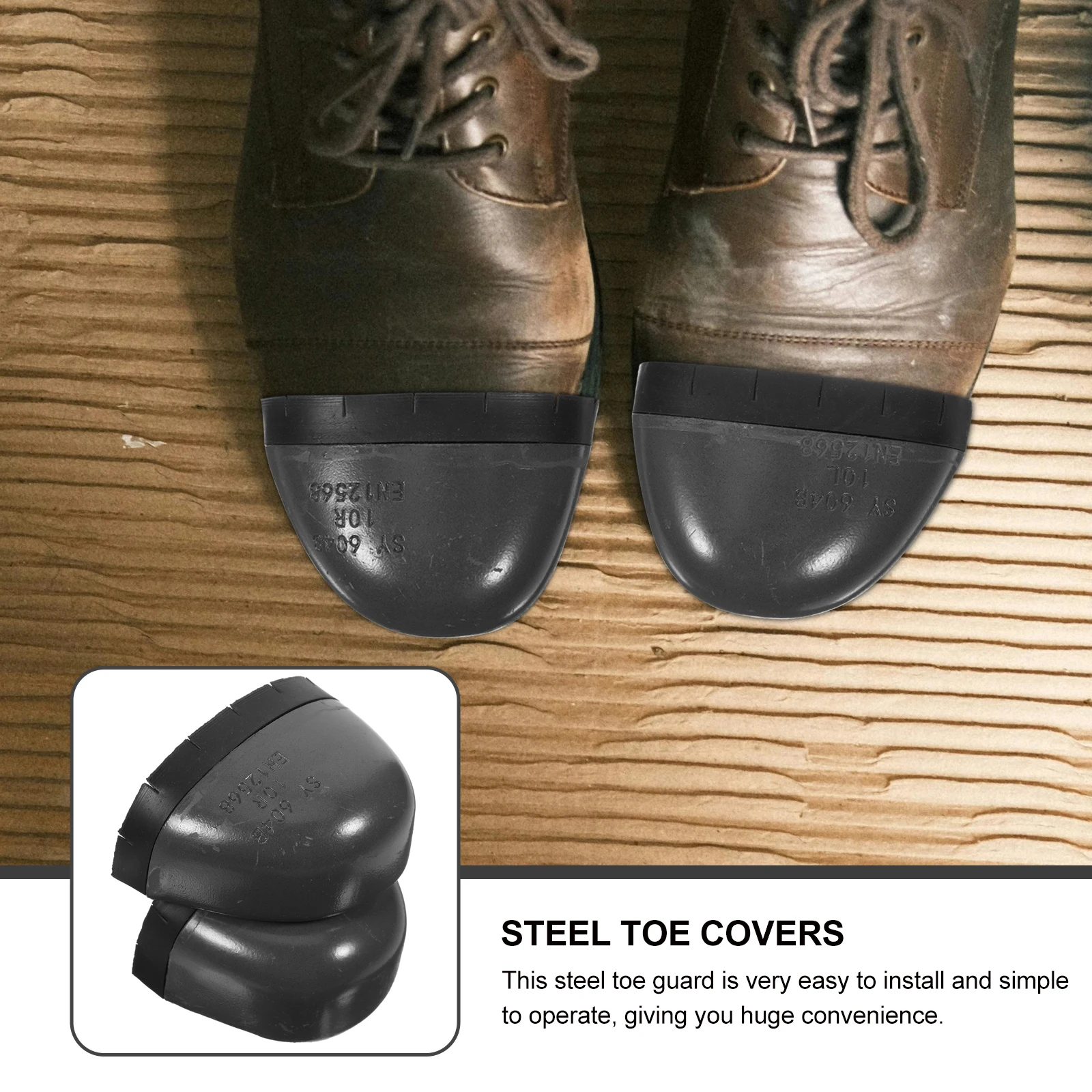 

Steel Covers 1 Pair Safety Protector Durable Shoe Toe Guard Protective Caps For Work Shoes Factory Construction Wear-Resistant