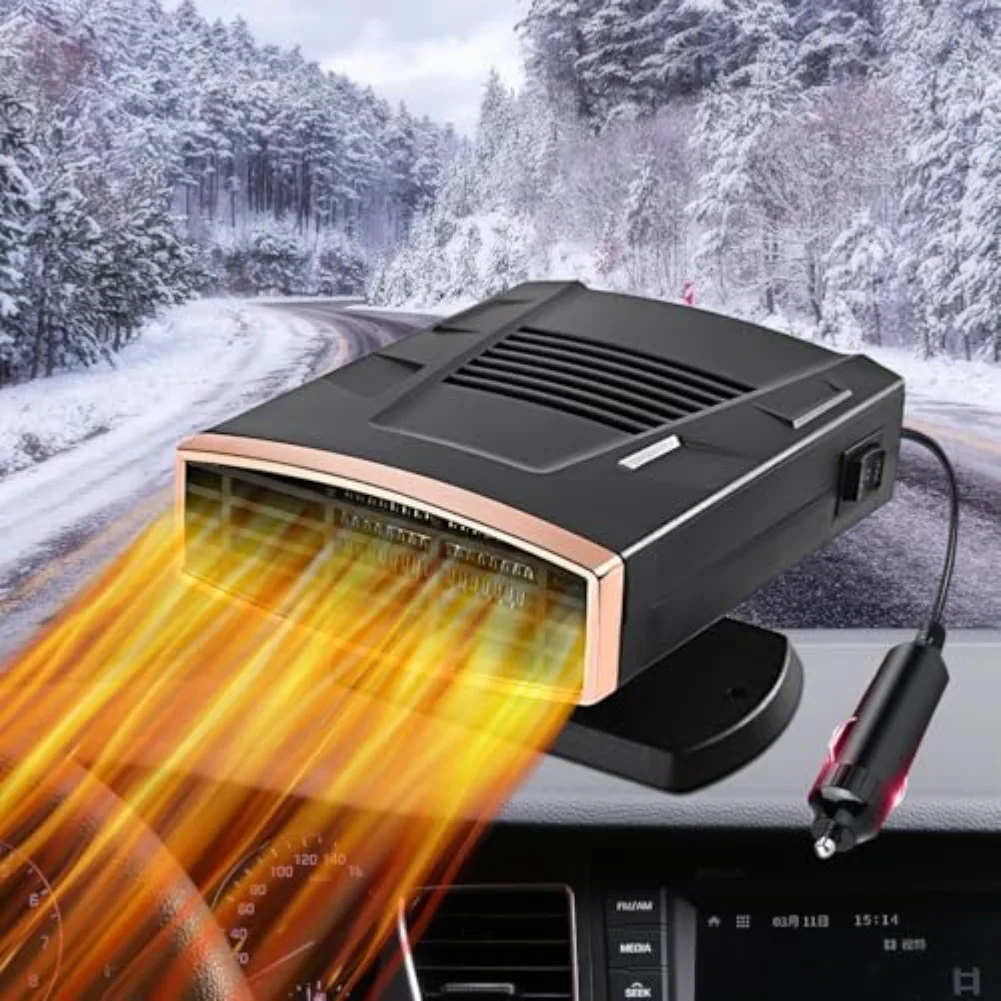 

2 IN 1 Car Heater Fan Auto Windshield Defroster Anti-Fog Electric Heating Dryer Defogging Demister Defroster Car Heater 12V 200W