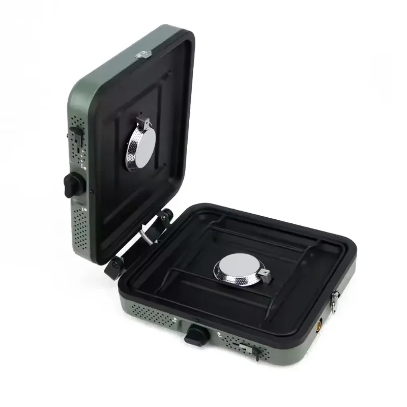 

Популярная портативная складная металлическая походная плита для барбекю с двумя конфорками